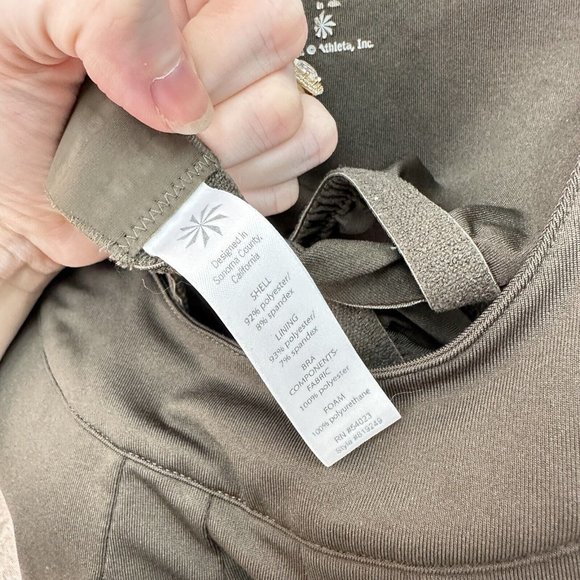 Athleta Active Workout Racerback Built In Bra Tank Top Brown Size 34C - Picture 8 of 9
